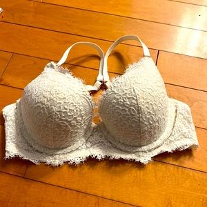 BOGO FREE ALL ITEMS Aerie NWOT 34 D Real Power Plunge off white lace push-up